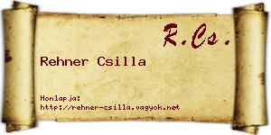 Rehner Csilla névjegykártya